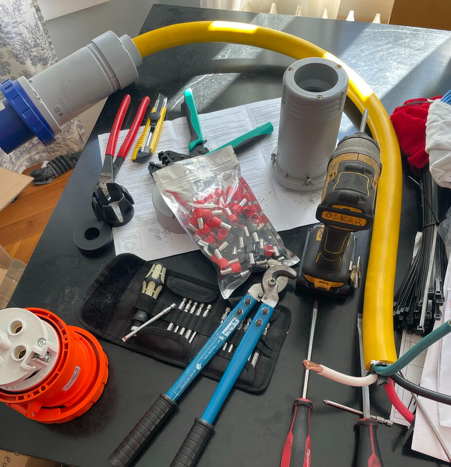 Additional image of aforementioned shore power adapter fabrication