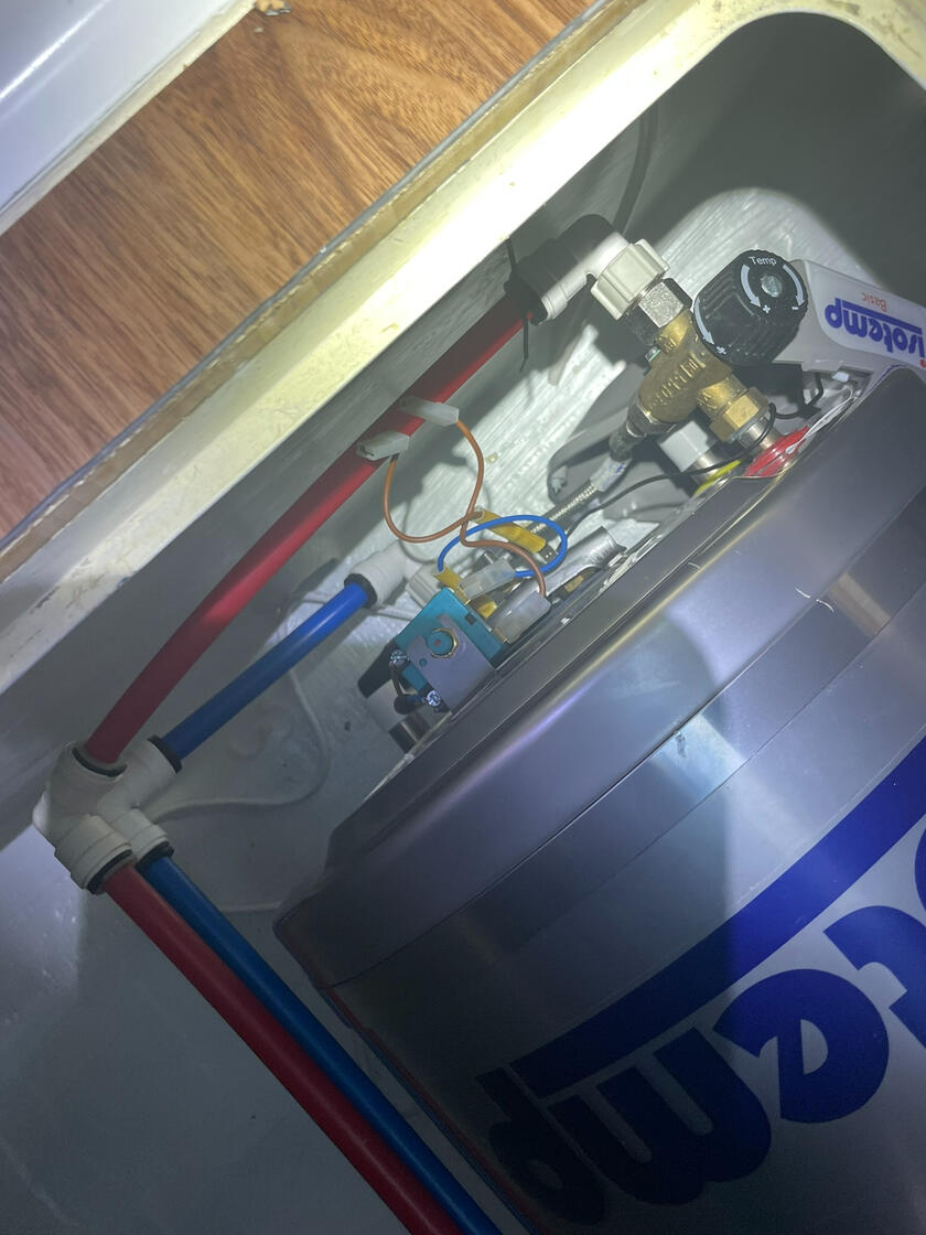 Electrical installation of water heater.